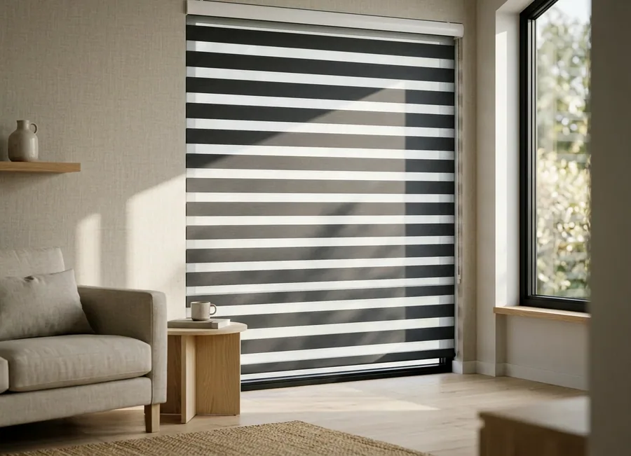 Day-night blinds fitted in a Boardwalk home